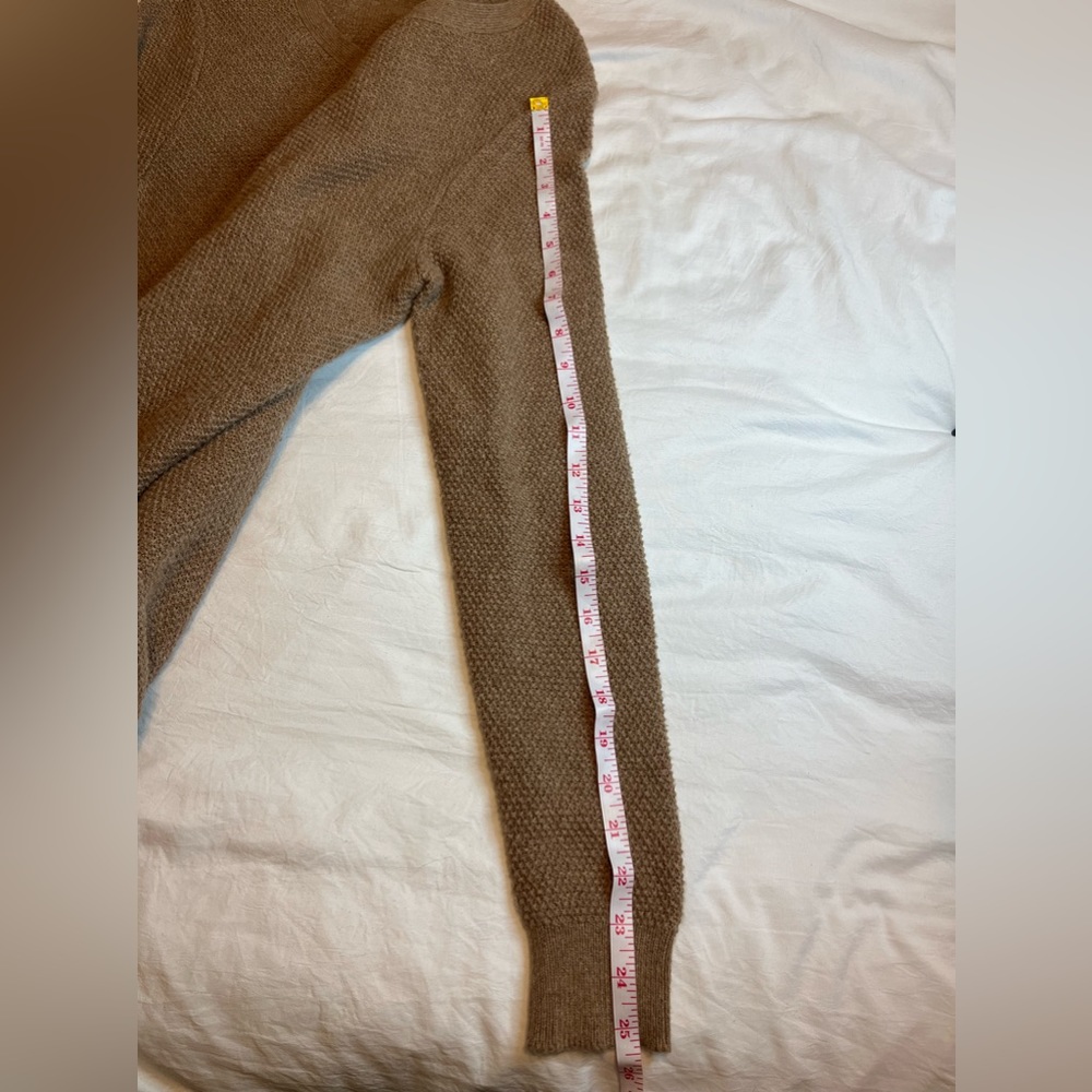 Madewell Brown Crossover Waffle Knit Crewneck Woven Sweater Women’s Size Medium - Picture 11 of 11